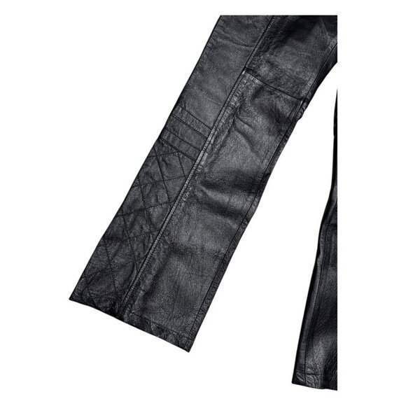 VINTAGE GENUINE LEATHER BGN & Co. Motorcycle Biker Pants Womens Small 26x30 - Picture 2 of 9